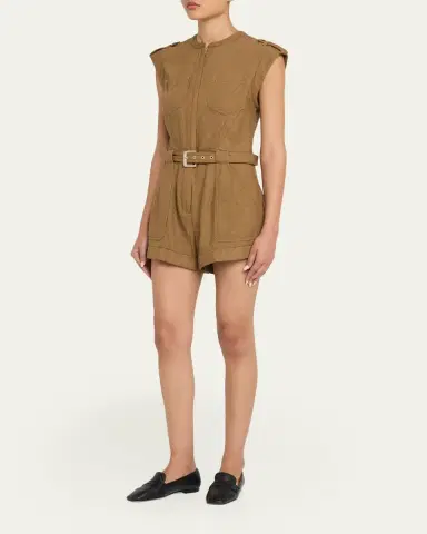 SIMKHAI Tinka Belted Romper | Thumbnail 4 SIMKHAI Tinka Belted Romper | Thumbnail 4