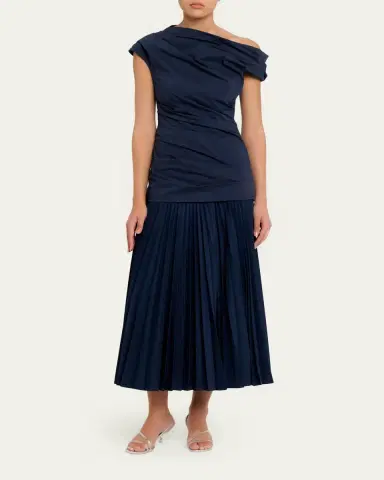 Simkhai Ammalie Mixed-Media Midi Dress | Thumbnail 2 Simkhai Ammalie Mixed-Media Midi Dress | Thumbnail 2