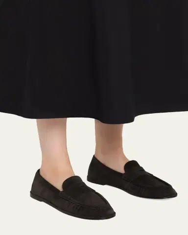 Stuart Weitzman Spencer Suede Penny Loafers | Thumbnail 2 Stuart Weitzman Spencer Suede Penny Loafers | Thumbnail 2
