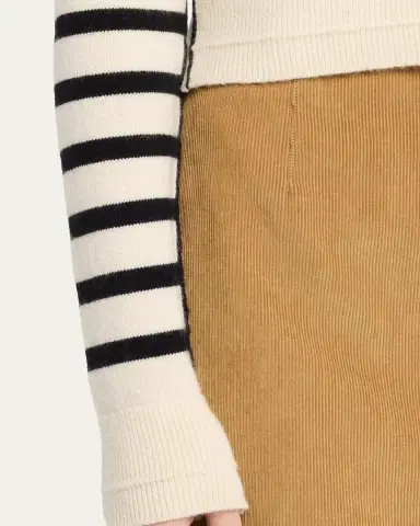 Maria McManus Cashmere and Cotton Stripe Petite Fringe-Trim Cardigan | Thumbnail 5 Maria McManus Cashmere and Cotton Stripe Petite Fringe-Trim Cardigan | Thumbnail 5