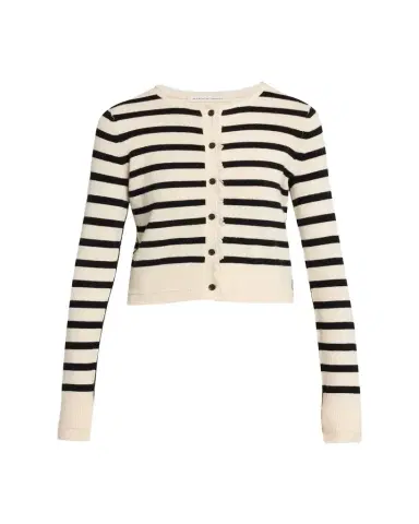 Maria McManus Cashmere and Cotton Stripe Petite Fringe-Trim Cardigan | Thumbnail 1 Maria McManus Cashmere and Cotton Stripe Petite Fringe-Trim Cardigan | Thumbnail 1