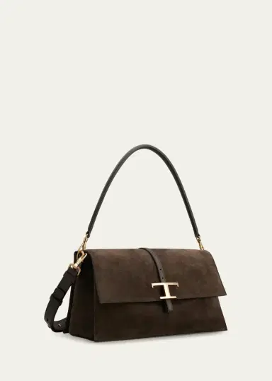 Tod's T Timeless Suede Shoulder Bag | Thumbnail 2 Tod's T Timeless Suede Shoulder Bag | Thumbnail 2