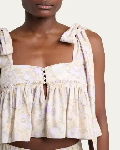 Chloé Painted Flowers Cotton Top | Thumbnail 5 Chloé Painted Flowers Cotton Top | Thumbnail 5