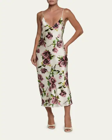 L'AGENCE Seridie Silk Floral Slip Dress | Thumbnail 2 L'AGENCE Seridie Silk Floral Slip Dress | Thumbnail 2