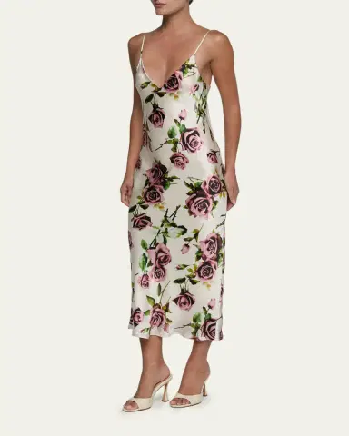 L'AGENCE Seridie Silk Floral Slip Dress | Thumbnail 4 L'AGENCE Seridie Silk Floral Slip Dress | Thumbnail 4