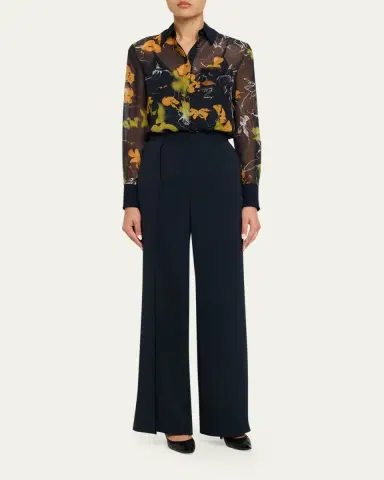 Jason Wu Collection Shadow Floral Crepe De Chine Button-Down Shirt | Thumbnail 2 Jason Wu Collection Shadow Floral Crepe De Chine Button-Down Shirt | Thumbnail 2