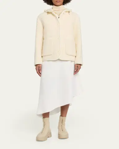 Moncler Hylesine Boucle Jacket w/ Quilted Hood | Thumbnail 2 Moncler Hylesine Boucle Jacket w/ Quilted Hood | Thumbnail 2