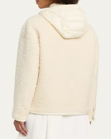 Moncler Hylesine Boucle Jacket w/ Quilted Hood | Thumbnail 3 Moncler Hylesine Boucle Jacket w/ Quilted Hood | Thumbnail 3