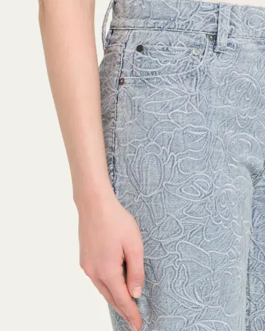 ALICE + OLIVIA Chic Embroidered Eyelet Bootcut Jeans | Thumbnail 5 ALICE + OLIVIA Chic Embroidered Eyelet Bootcut Jeans | Thumbnail 5