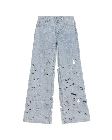 ALICE + OLIVIA Chic Embroidered Eyelet Bootcut Jeans | Thumbnail 1 ALICE + OLIVIA Chic Embroidered Eyelet Bootcut Jeans | Thumbnail 1