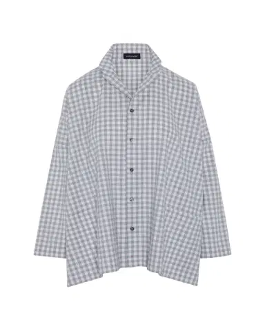 Eskandar Wide Brushed Gingham Cotton Shirt | Thumbnail 1 Eskandar Wide Brushed Gingham Cotton Shirt | Thumbnail 1