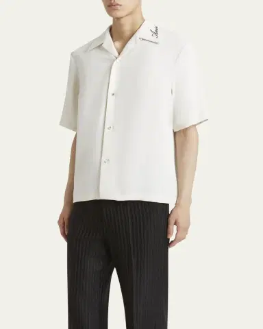 Amiri Men's Brushed Polyester Camp Shirt | Thumbnail 4 Amiri Men's Brushed Polyester Camp Shirt | Thumbnail 4