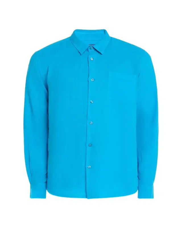Men's Caroubis Solid Linen Sport Shirt Men's Caroubis Solid Linen Sport Shirt