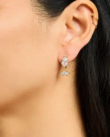 Nickho Rey Diana 14K Gold Vermeil Cubic Zirconia Drop Earrings | Thumbnail 2 Nickho Rey Diana 14K Gold Vermeil Cubic Zirconia Drop Earrings | Thumbnail 2