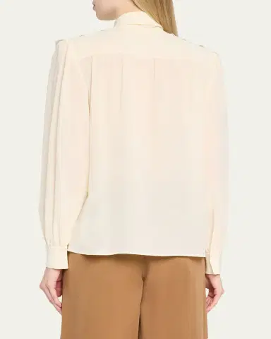 Chloé Organic Silk Crepe De Chine Blouse | Thumbnail 3 Chloé Organic Silk Crepe De Chine Blouse | Thumbnail 3