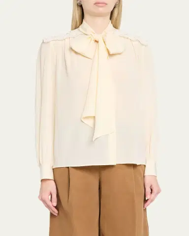 Chloé Organic Silk Crepe De Chine Blouse | Thumbnail 4 Chloé Organic Silk Crepe De Chine Blouse | Thumbnail 4