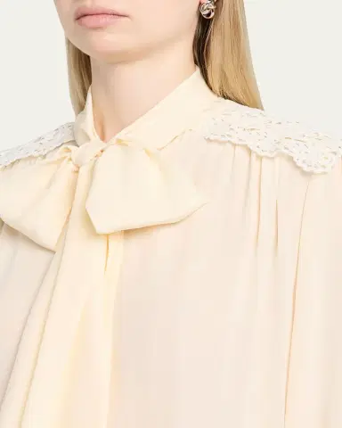 Chloé Organic Silk Crepe De Chine Blouse | Thumbnail 5 Chloé Organic Silk Crepe De Chine Blouse | Thumbnail 5