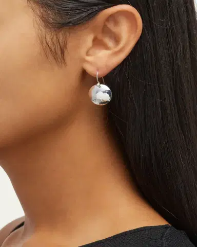 Ippolita Disc Earrings in Sterling SIlver with Diamonds | Thumbnail 2 Ippolita Disc Earrings in Sterling SIlver with Diamonds | Thumbnail 2