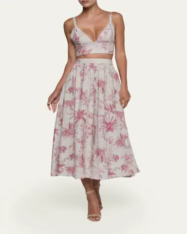 L'AGENCE Kaori Etoile-Print Linen Bralette Top | Thumbnail 2 L'AGENCE Kaori Etoile-Print Linen Bralette Top | Thumbnail 2