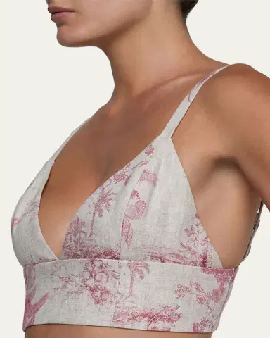 L'AGENCE Kaori Etoile-Print Linen Bralette Top | Thumbnail 5 L'AGENCE Kaori Etoile-Print Linen Bralette Top | Thumbnail 5