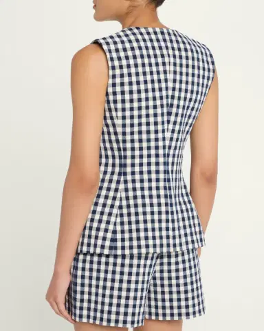 Veronica Beard Lois Tailored Gingham Vest | Thumbnail 3 Veronica Beard Lois Tailored Gingham Vest | Thumbnail 3