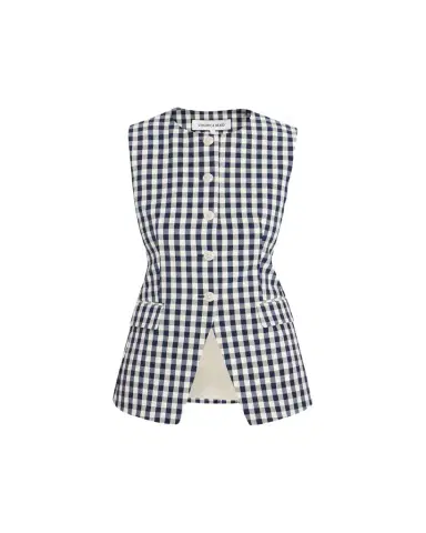 Veronica Beard Lois Tailored Gingham Vest | Thumbnail 1 Veronica Beard Lois Tailored Gingham Vest | Thumbnail 1