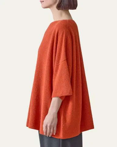 Eskandar Bateau-Neck Moss Stitch Cashmere Sweater | Thumbnail 4 Eskandar Bateau-Neck Moss Stitch Cashmere Sweater | Thumbnail 4