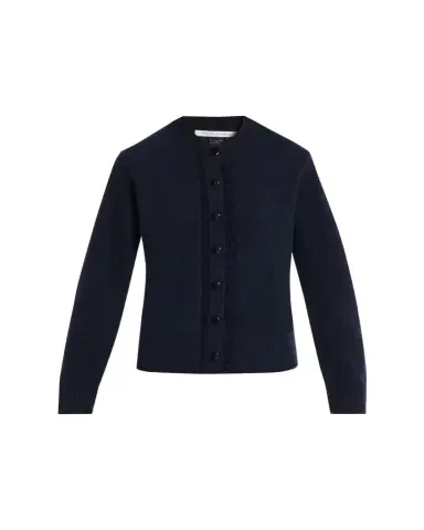 Maria McManus Cashmere and Cotton Ladder Stitch-Trim Cardigan | Thumbnail 1 Maria McManus Cashmere and Cotton Ladder Stitch-Trim Cardigan | Thumbnail 1
