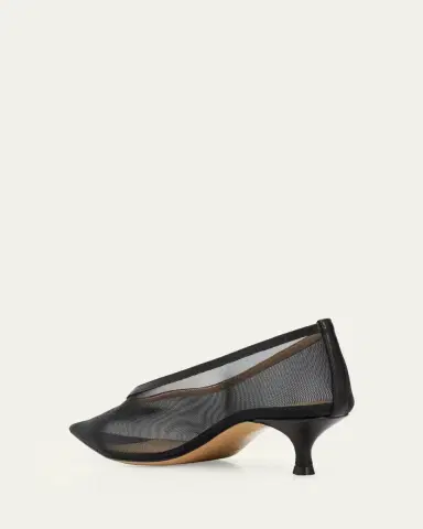 Le Monde Béryl 40mm Babouche Mesh Kitten-Heel Pumps | Thumbnail 4 Le Monde Béryl 40mm Babouche Mesh Kitten-Heel Pumps | Thumbnail 4