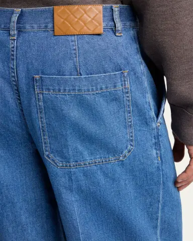 Bottega Veneta Men's Intrecciato Label Wide-Leg Jeans | Thumbnail 5 Bottega Veneta Men's Intrecciato Label Wide-Leg Jeans | Thumbnail 5