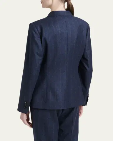 Kiton Wool-Cashmere Pinstripe Single-Breasted Jacket | Thumbnail 3 Kiton Wool-Cashmere Pinstripe Single-Breasted Jacket | Thumbnail 3