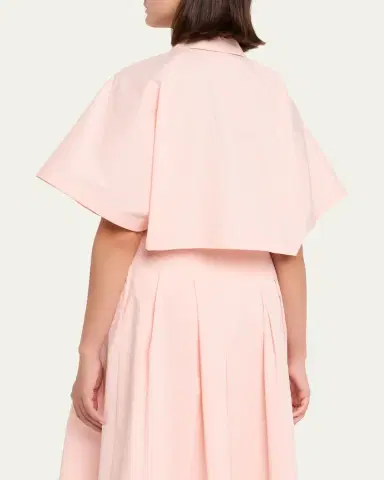 Simkhai Blair Cropped Short-Sleeve Shirt | Thumbnail 3 Simkhai Blair Cropped Short-Sleeve Shirt | Thumbnail 3