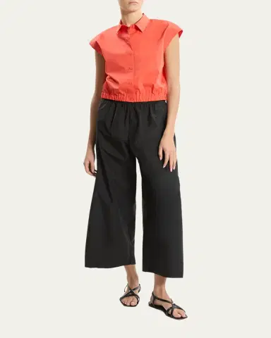 Theory Button-Front Cap-Sleeve Shirt | Thumbnail 2 Theory Button-Front Cap-Sleeve Shirt | Thumbnail 2