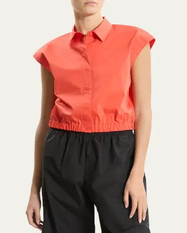 Theory Button-Front Cap-Sleeve Shirt | Thumbnail 4 Theory Button-Front Cap-Sleeve Shirt | Thumbnail 4