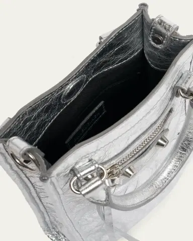 Balenciaga Le City Metallic Leather Tote Phone Holder | Thumbnail 4 Balenciaga Le City Metallic Leather Tote Phone Holder | Thumbnail 4