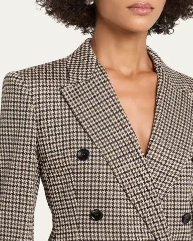 Max Mara Wool Houndstooth Double-Breasted Jacket | Thumbnail 5 Max Mara Wool Houndstooth Double-Breasted Jacket | Thumbnail 5
