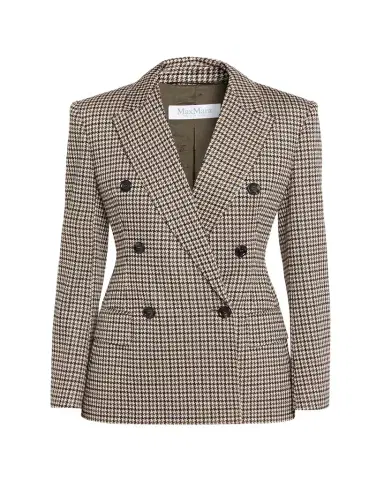 Max Mara Wool Houndstooth Double-Breasted Jacket | Thumbnail 1 Max Mara Wool Houndstooth Double-Breasted Jacket | Thumbnail 1