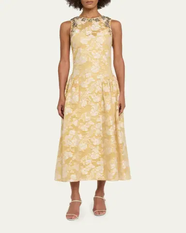 Cinq à Sept Organza Jacquard Drop-Waist Dress | Thumbnail 2 Cinq à Sept Organza Jacquard Drop-Waist Dress | Thumbnail 2