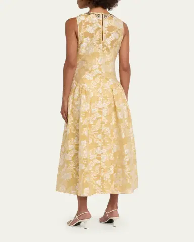Cinq à Sept Organza Jacquard Drop-Waist Dress | Thumbnail 3 Cinq à Sept Organza Jacquard Drop-Waist Dress | Thumbnail 3