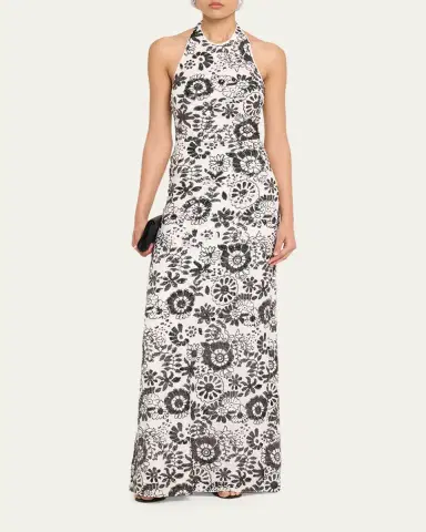 Ramy Brook Candice Floral Sequin Halter Gown | Thumbnail 2 Ramy Brook Candice Floral Sequin Halter Gown | Thumbnail 2