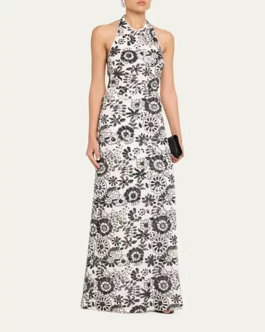 Ramy Brook Candice Floral Sequin Halter Gown | Thumbnail 4 Ramy Brook Candice Floral Sequin Halter Gown | Thumbnail 4