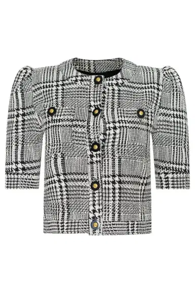 L'Agence Allegra Short Sleeve Cropped Jacket | Thumbnail 1 L'Agence Allegra Short Sleeve Cropped Jacket | Thumbnail 1