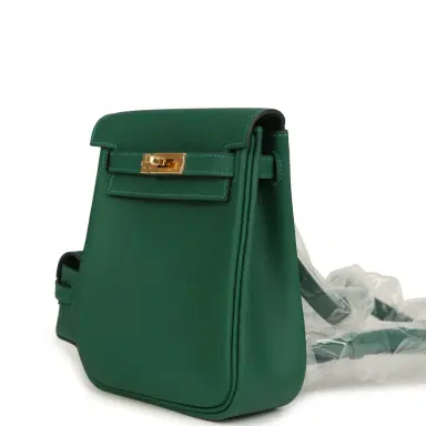 HERMÈS Hermes Mini Kelly Jump Backpack Vert Moyen Swift Gold Hardware | Thumbnail 5 HERMÈS Hermes Mini Kelly Jump Backpack Vert Moyen Swift Gold Hardware | Thumbnail 5