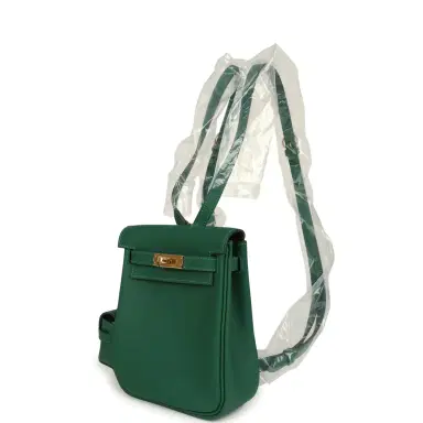 HERMÈS Hermes Mini Kelly Jump Backpack Vert Moyen Swift Gold Hardware | Thumbnail 9 HERMÈS Hermes Mini Kelly Jump Backpack Vert Moyen Swift Gold Hardware | Thumbnail 9