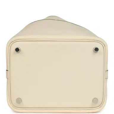 HERMÈS Hermes Picotin Cargo 18 Nata Swift and Toile Canvas Palladium Hardware | Thumbnail 6 HERMÈS Hermes Picotin Cargo 18 Nata Swift and Toile Canvas Palladium Hardware | Thumbnail 6