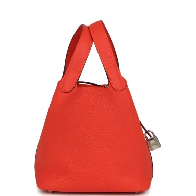 HERMÈS Hermes Picotin Lock 18 Orange Field Clemence Palladium Hardware | Thumbnail 3 HERMÈS Hermes Picotin Lock 18 Orange Field Clemence Palladium Hardware | Thumbnail 3