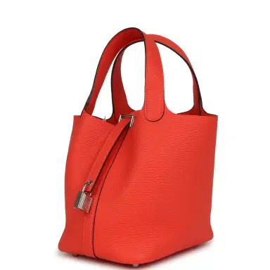 HERMÈS Hermes Picotin Lock 18 Orange Field Clemence Palladium Hardware | Thumbnail 5 HERMÈS Hermes Picotin Lock 18 Orange Field Clemence Palladium Hardware | Thumbnail 5