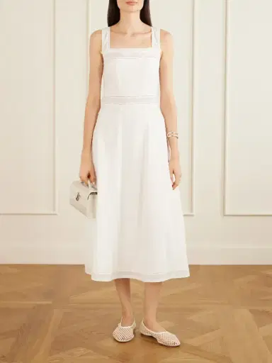 Thierry Colson Artemis Pleated Embroidered Cotton-bouclé Dress | Thumbnail 2 Thierry Colson Artemis Pleated Embroidered Cotton-bouclé Dress | Thumbnail 2