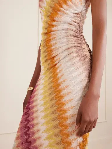 Missoni One-shoulder Striped Ruched Crochet-knit Maxi Dress | Thumbnail 4 Missoni One-shoulder Striped Ruched Crochet-knit Maxi Dress | Thumbnail 4