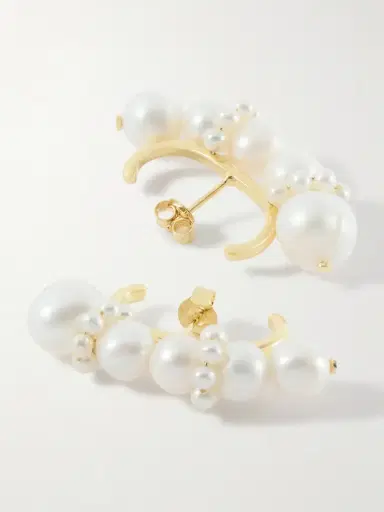 Completedworks Recycled Gold Vermeil And Pearl Earrings | Thumbnail 3 Completedworks Recycled Gold Vermeil And Pearl Earrings | Thumbnail 3